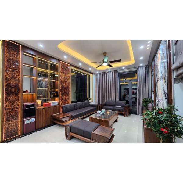 Sofa 2 văng chân tiến cung cao cấp gỗ óc chó SF102